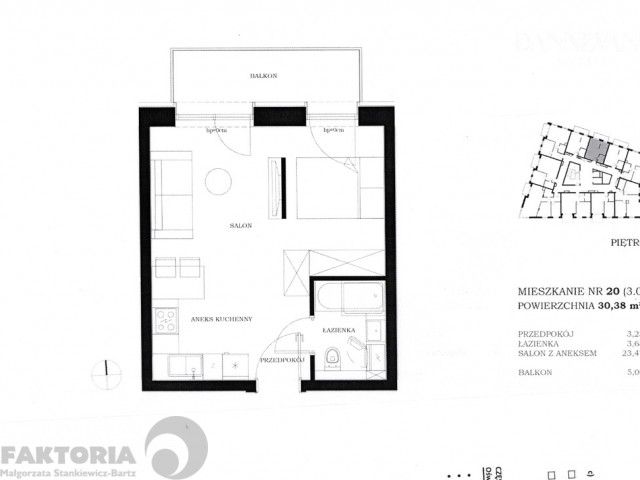 Nowa inwestycja 1 pokój 30,47 m2, balkon 5 m2